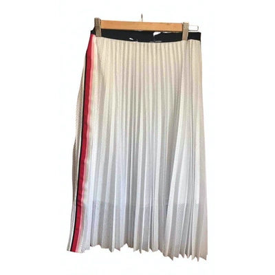 Pre-owned Pinko Mid-length Skirt In White