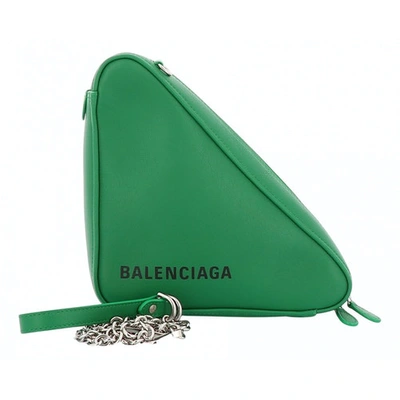 Pre-owned Balenciaga Triangle Green Leather Handbag