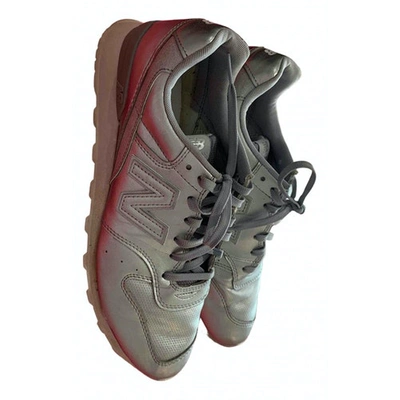 Pre-owned New Balance Leather Trainers In Silver