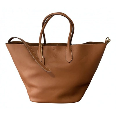 Pre-owned Polo Ralph Lauren Leather Tote In Brown