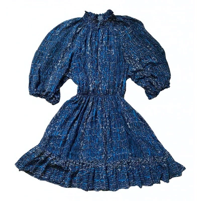 Pre-owned Emporio Armani Silk Mini Dress In Blue