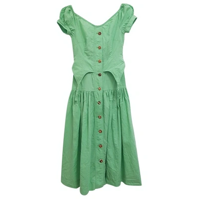 Pre-owned House Of Sunny Linen Maxi Dress In Green