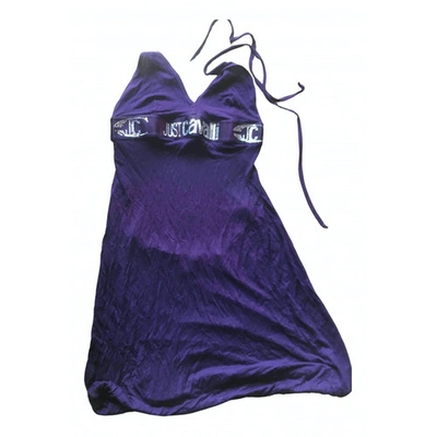 Pre-owned Just Cavalli Glitter Dress In Purple