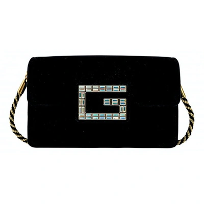 Pre-owned Gucci Square G Black Velvet Handbag
