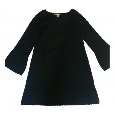 Pre-owned Diane Von Furstenberg Wool Mini Dress In Black