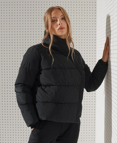 Superdry Sport Flex Puffer Jacket In Black