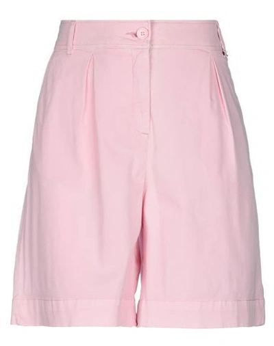Armani Exchange Woman Shorts & Bermuda Shorts Pink Size 8 Cotton, Elastane