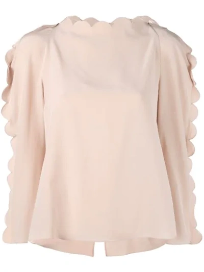 Fendi Pink Scalloped Edge Blouse