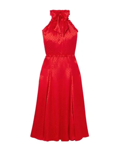 Alexa Chung Midi Dresses In Red