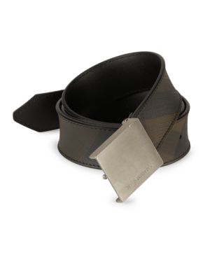 Burberry Leather Metal-buckle Belt In Black | ModeSens