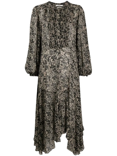 Isabel Marant Étoile Lizete Floral Print Midi Dress In Black