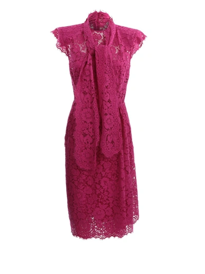 Dolce & Gabbana Cotton Blend Dress In Pink