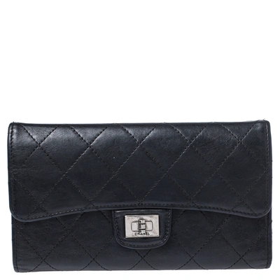 Pre-owned Chanel Black Quilted Leather Reissue Trifold Wallet