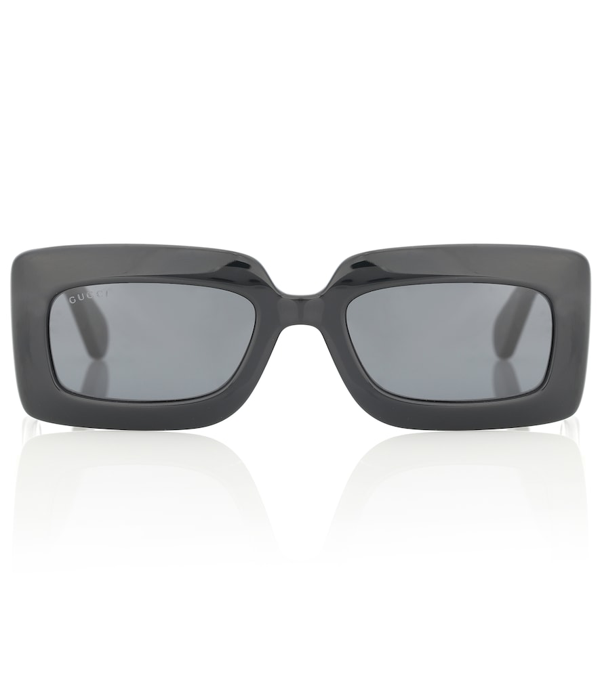 gucci slim rectangular sunglasses