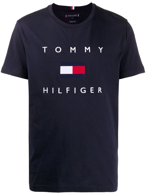 Tommy Hilfiger Organic T-shirt Logo Black Mw0mw14313 Bds In Blue | ModeSens