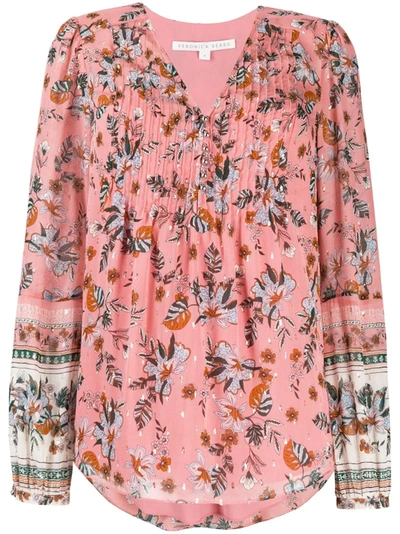 Veronica Beard Lowell Floral-print Fil Coupé Silk-blend Georgette Blouse In Multi