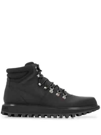 Dolce & Gabbana Vulcano Trekking Boots In Black