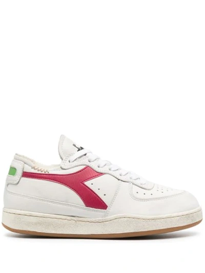 Diadora Mi Basket Row C Sneakers In White Leather