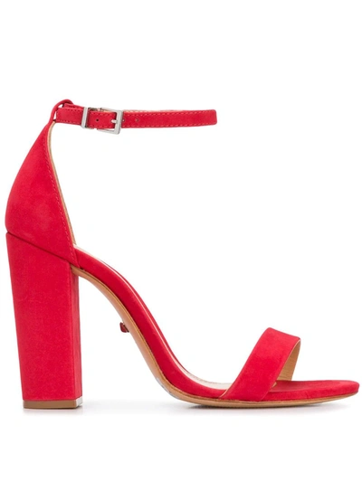 Schutz Block Heel Sandal In Red