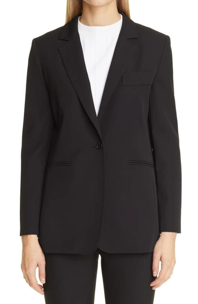 Max Mara Accorta Wool Gabardine Blazer In Nero