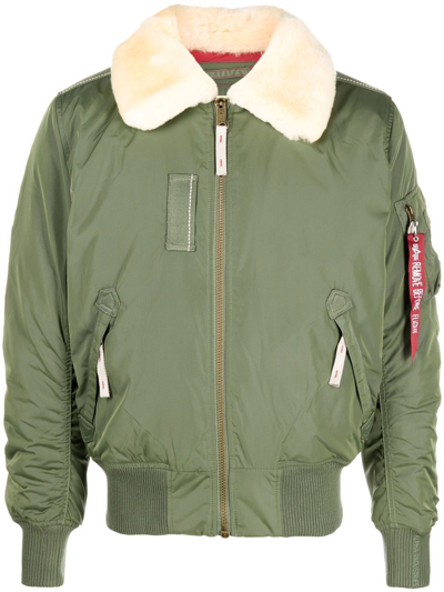 Alpha Industries Injector Iii Shearling-collar Jacket In Green | ModeSens