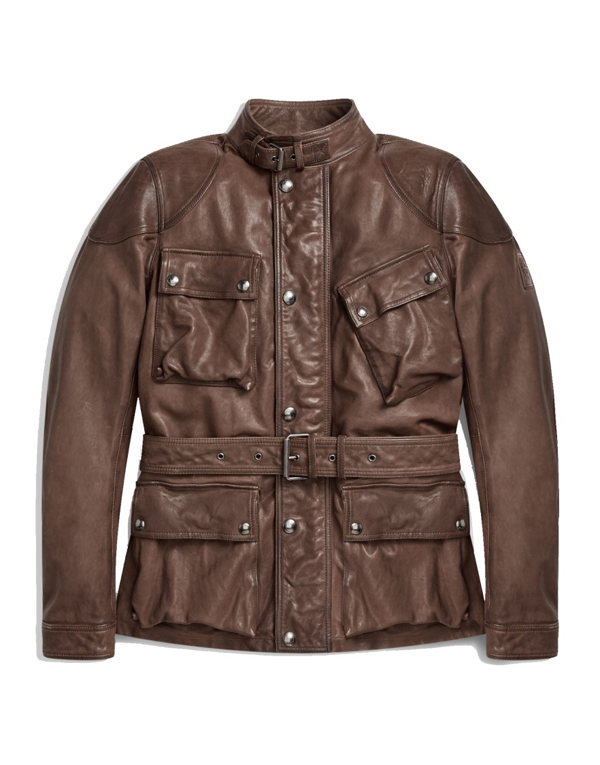 Belstaff Speedmaster Jacket Matte Brown Burnished Leather | ModeSens