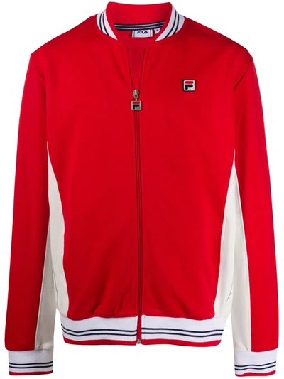 Fila Settanta Baseball Track Jacket - Cred/turtle Dove/white In Red