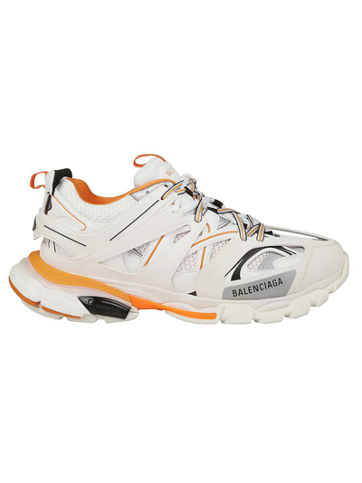Balenciaga Track Sneakers In White & Orange