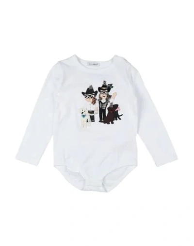 Dolce & Gabbana Babies' Bodysuits In White