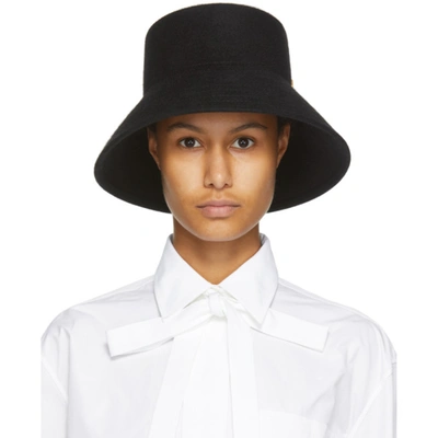 Valentino Garavani Valentino Black  Vlogo Bucket Hat In 0no Nero