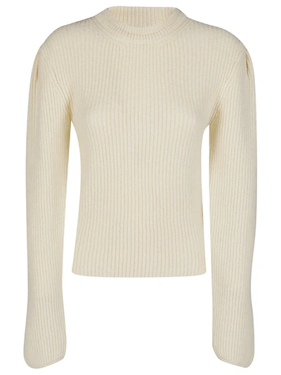 Lemaire Crewneck Knit Sweater In White