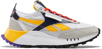 Pre-owned Reebok Classic Leather Legacy Snowy Grey Solar Gold (women's) In Snowy Grey/solar Gold-ultra Violet