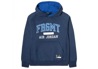 Pre-owned Jordan X Fragment Pullover Hoodie Navy/sport Royal/white