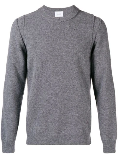 Dondup Mélange Wool Crewneck Jumper In Grey