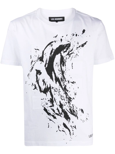 Les Hommes T-shirt In White Featuring Coloured Spots