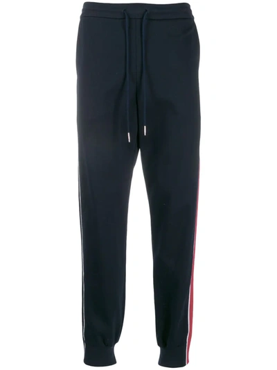 Thom Browne Navy Interlocking Rwb Stripe Lounge Pants In Blue