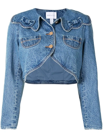Alice Mccall Desire Cropped Denim Jacket In Blue