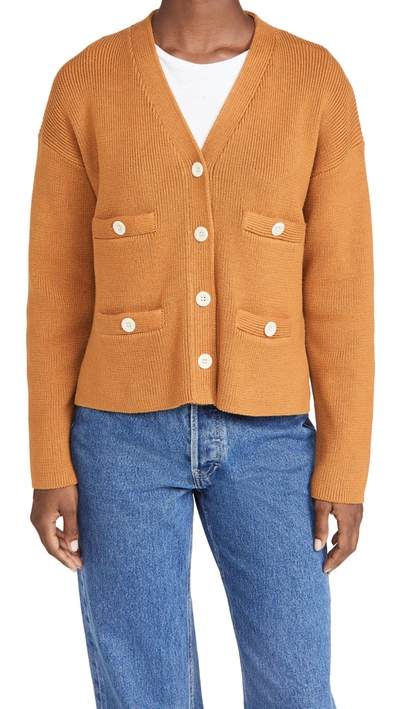 Alex Mill Cardigan Sweater Jacket In Caramel