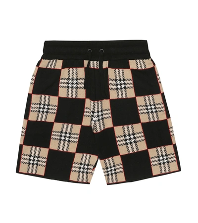 Burberry Kids' Rickman Chequer Jacquard Merino Wool Sweater Shorts In Beige