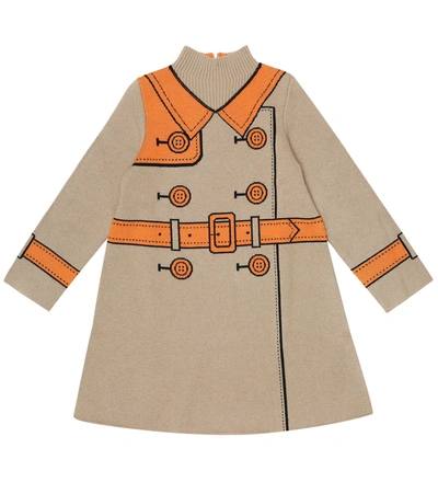 Burberry Kids' Wool And Cashmere Sweater Dress In Beige