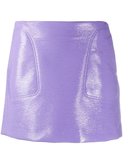 Courrèges Leather-effect Mini Skirt In Purple