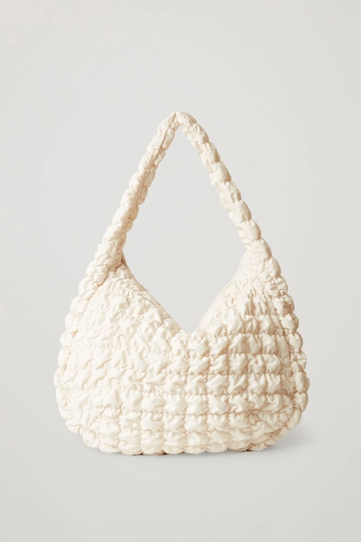 Cos Quilted Oversized Shoulder Bag In Beige