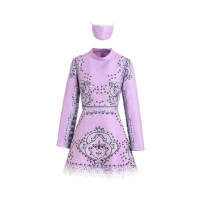chinese dress ladies Lilac Lace Top Skater Dress – AX Paris US