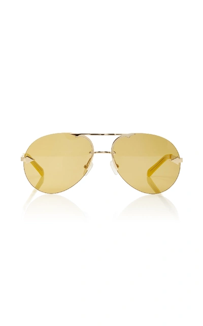 Karen Walker Love Hangover Semi-rimless Aviator Sunglasses, Gold