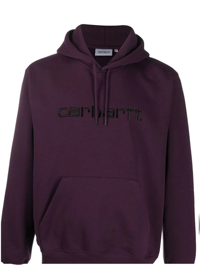 Carhartt Embroidered Purple Hoodie Sweatshirt