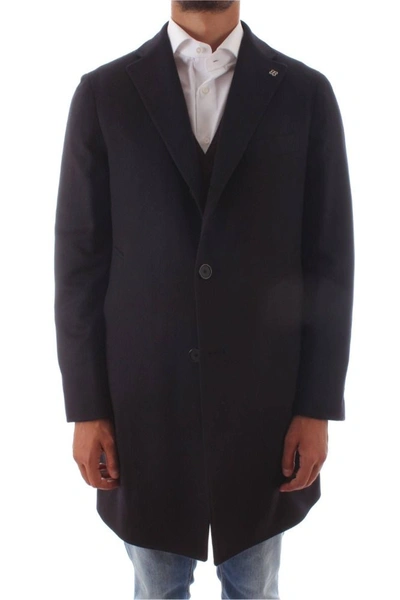 Tagliatore Men's Csbm13x19uig025b1090 Blue Cashmere Coat