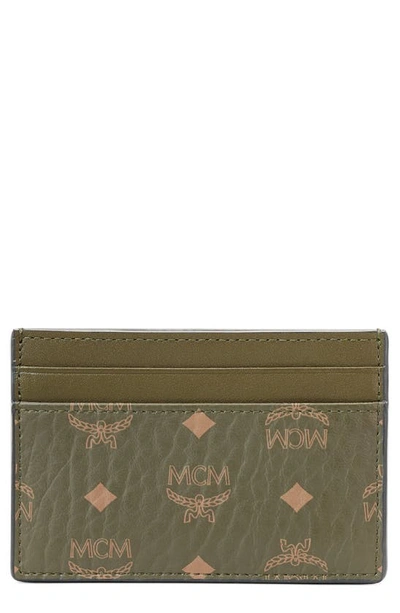 Mcm Mini Visetos Coated Canvas Card Case In Sea Turtle