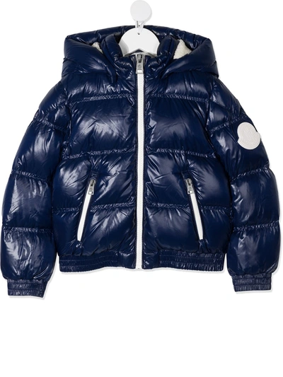 Moncler Kids' Quilted Puffer Jacket In Blue