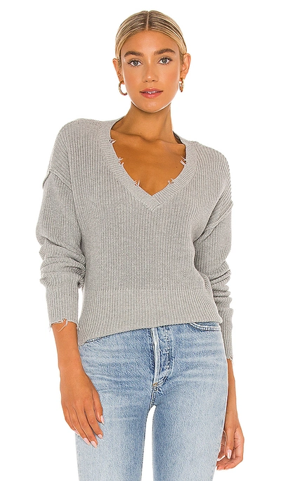 Bobi Black Cozy Cotton Sweater In Light Grey