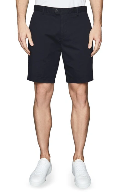 Reiss Wicket Cotton Blend Chino Shorts In Navy